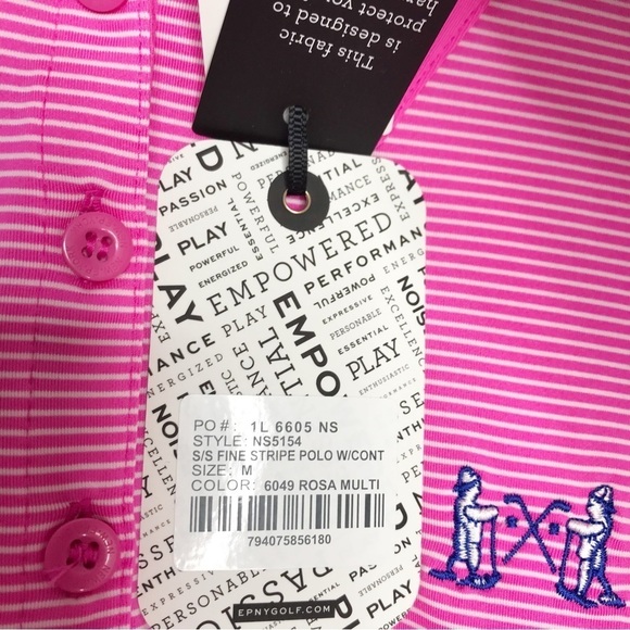 EP NY Golf Fine Stripe Polo Short Sleeve Top NWT M - Picture 5 of 8